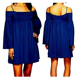 NWT Susana Monaco Navy Alyssa Off The Shoulder Dress in Deep Sea